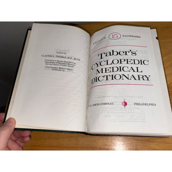 Tabers Cyclopedic Medical Dictionary 15th Edition Hardcover By F.A. Davis 1985 - Picture 9 of 16
